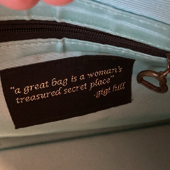 Gigi Hill Cooper Colored Floral Embossed Handbag. - Picture 5 of 10